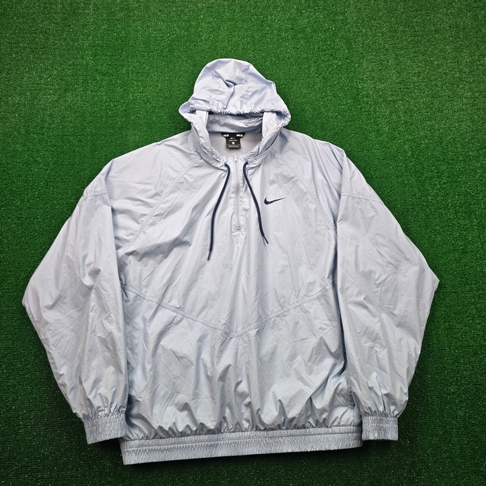 Nike SB Shield Windbreaker Jacket Mens Large Light Blue Pullover Hoodie Athletic